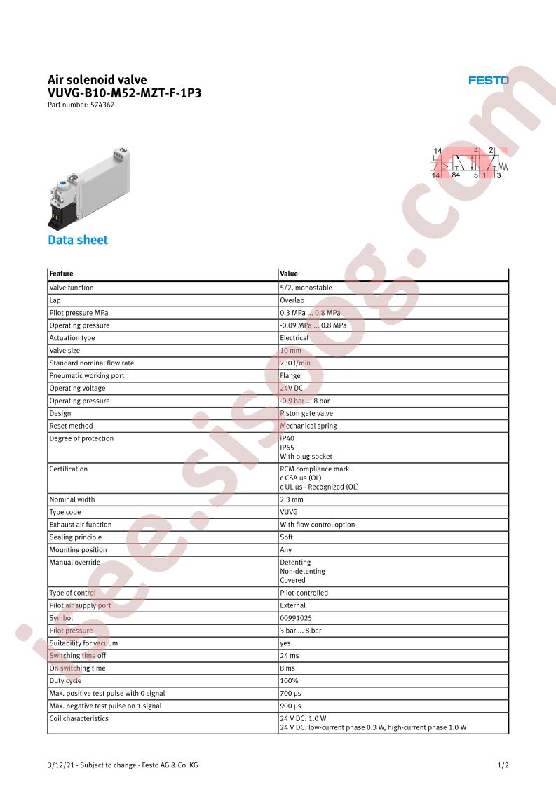 VUVG-B10-M52-MZT-F-1P3