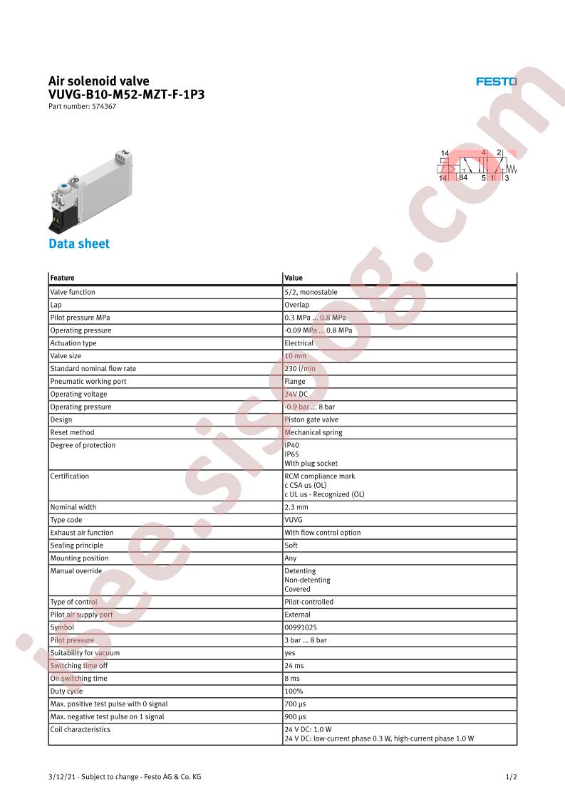 VUVG-B10-M52-MZT-F-1P3