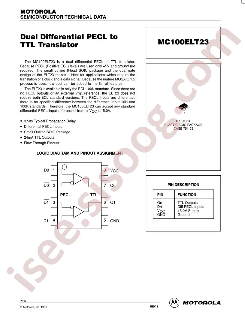 MC100ELT23