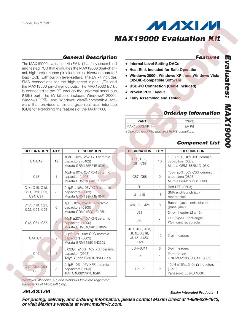 MAX19000EVKIT+