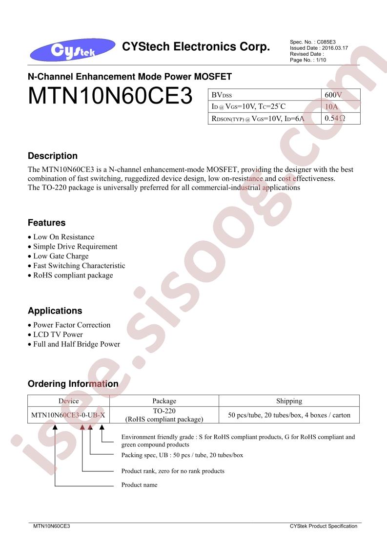 MTN10N60CE3