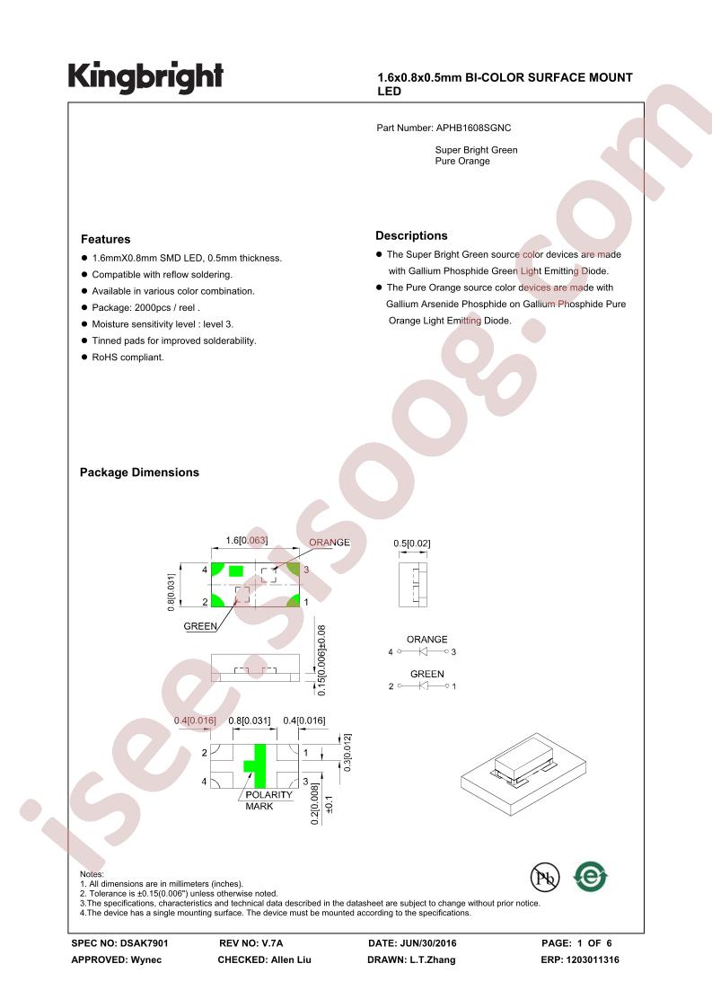 APHB1608SGNC