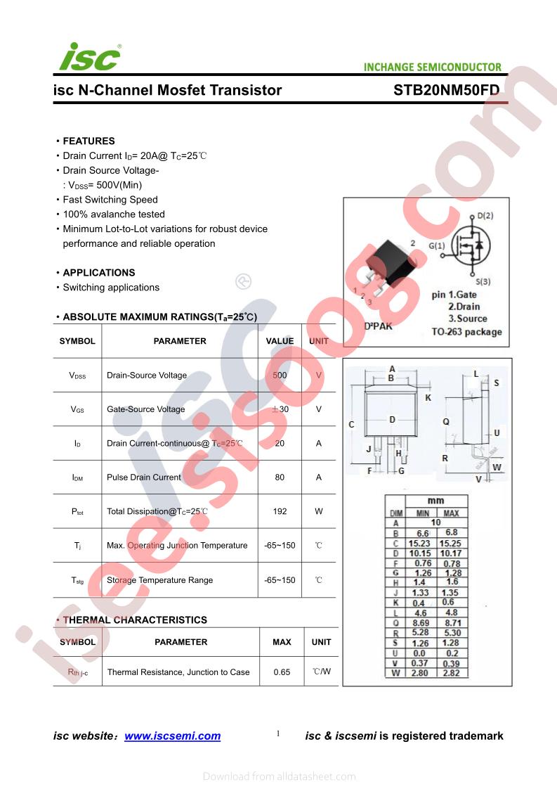 STB20NM50FD
