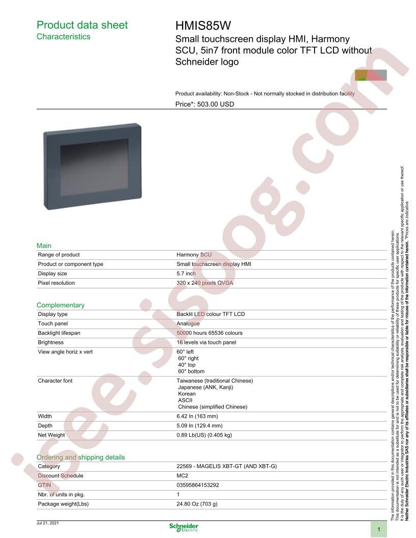 HMIS85W