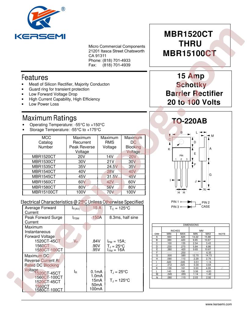 MBR15100CT