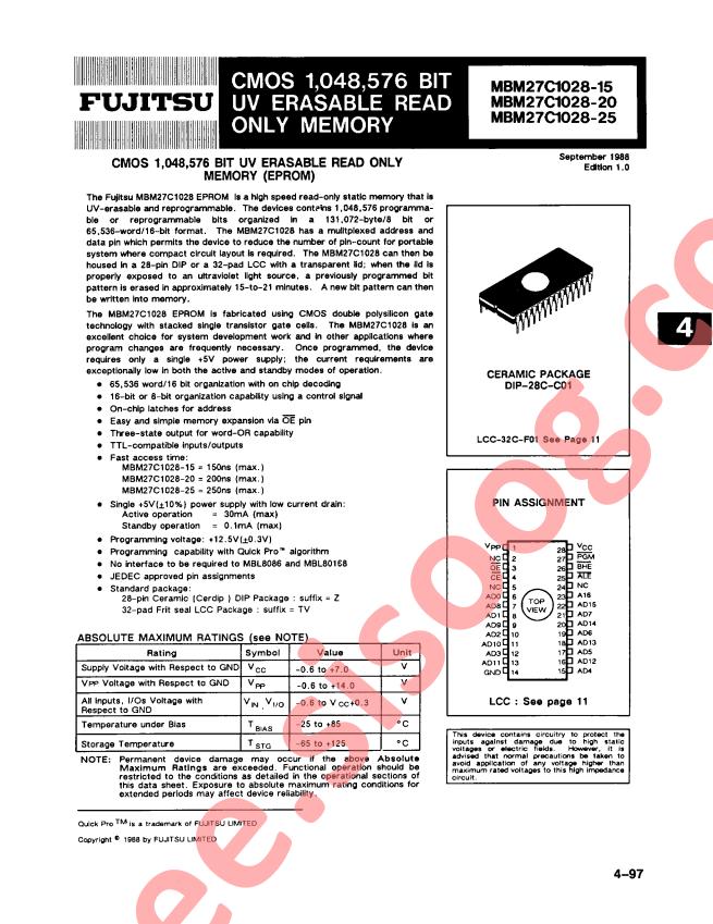 MBM27C1028-15