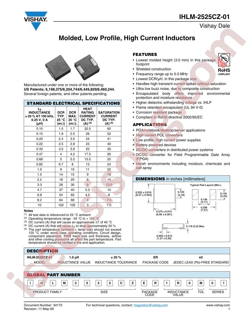 IHLM2525CZER1R0M01