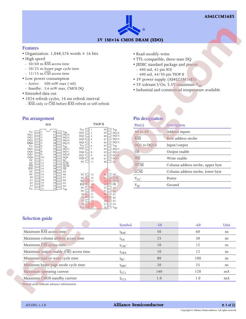 AS4LC1M16E5