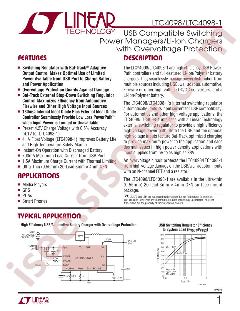 LTC4098EPDC-TRPBF