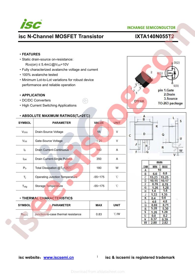 IXTA140N055T2