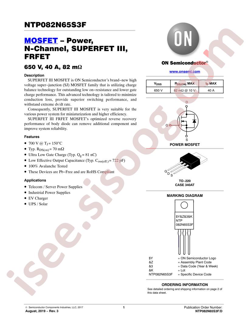 NTP082N65S3F