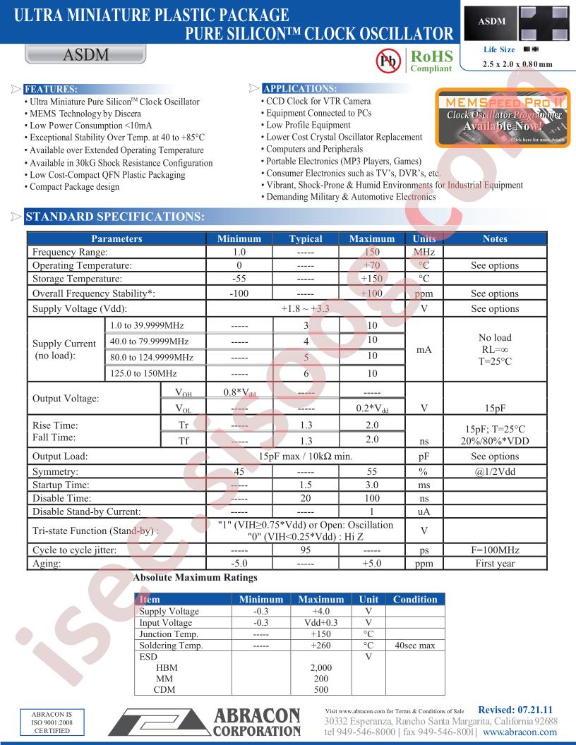 ASDM1-100.000MHZ-LC-T