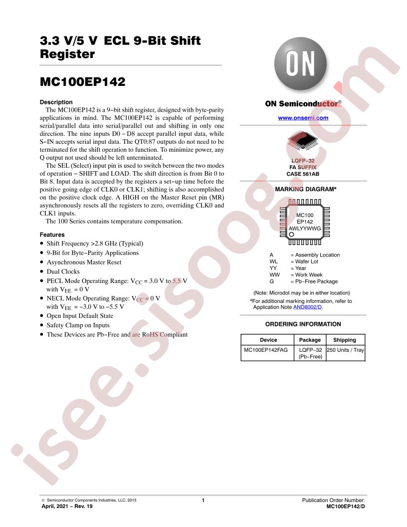 MC100EP142FAG