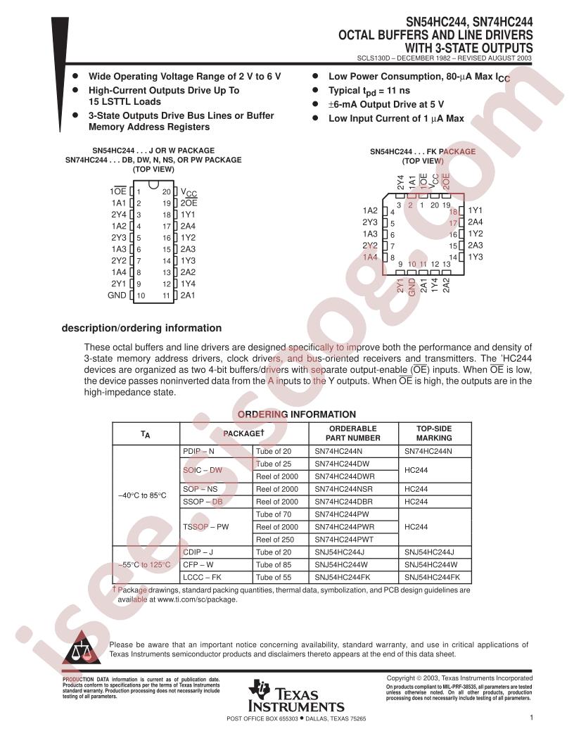 SN54HC244J