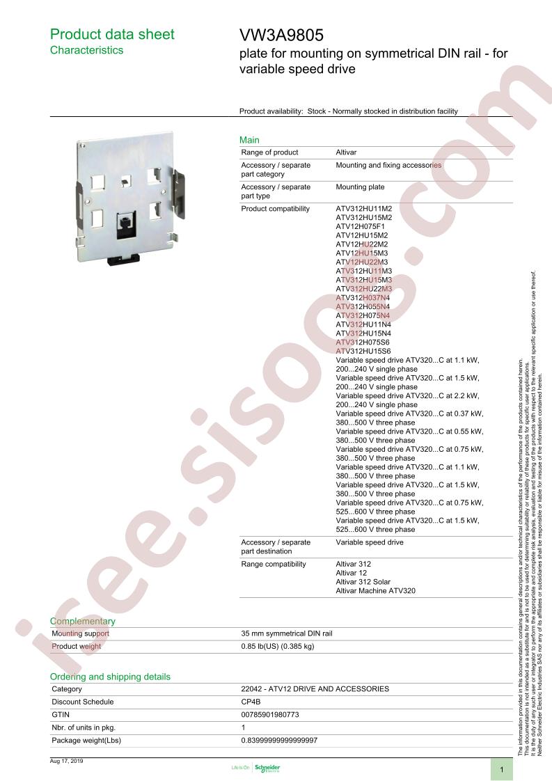 VW3A9805
