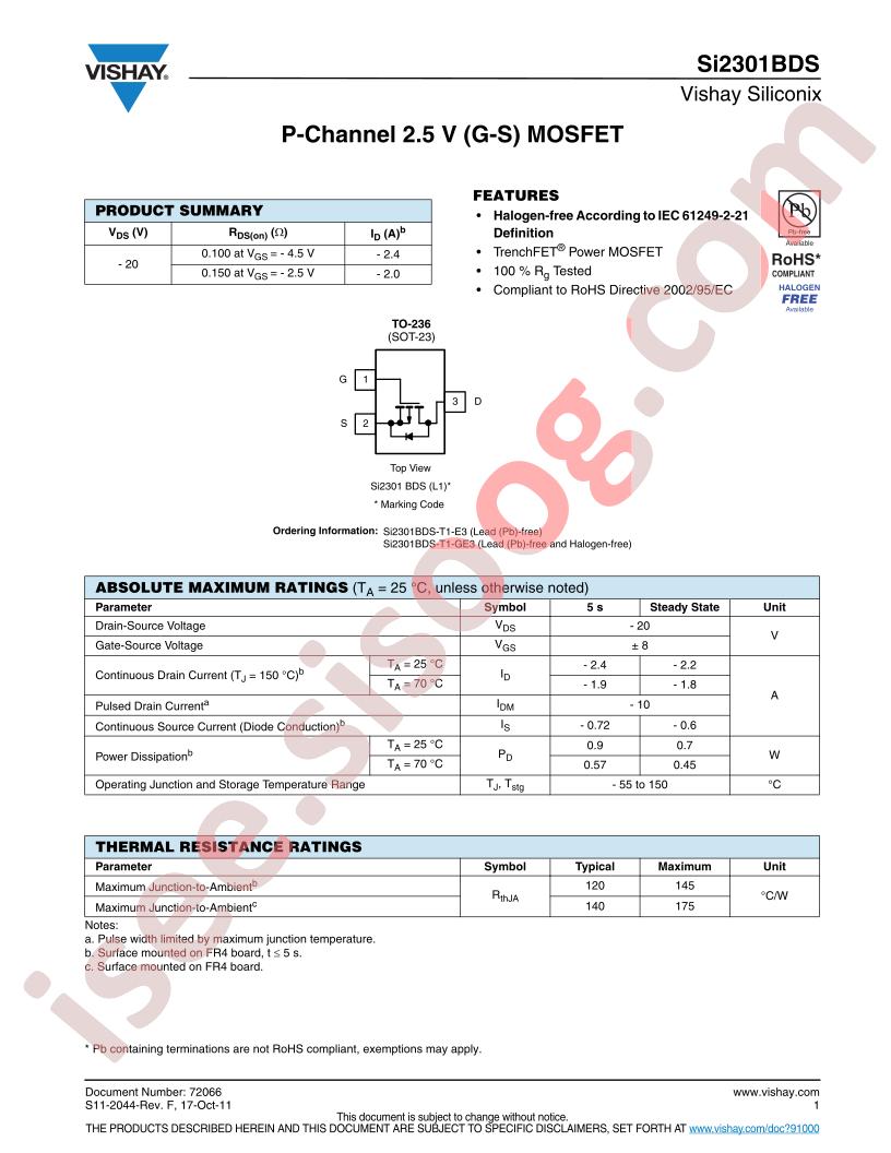 SI2301BDS-T1-E3