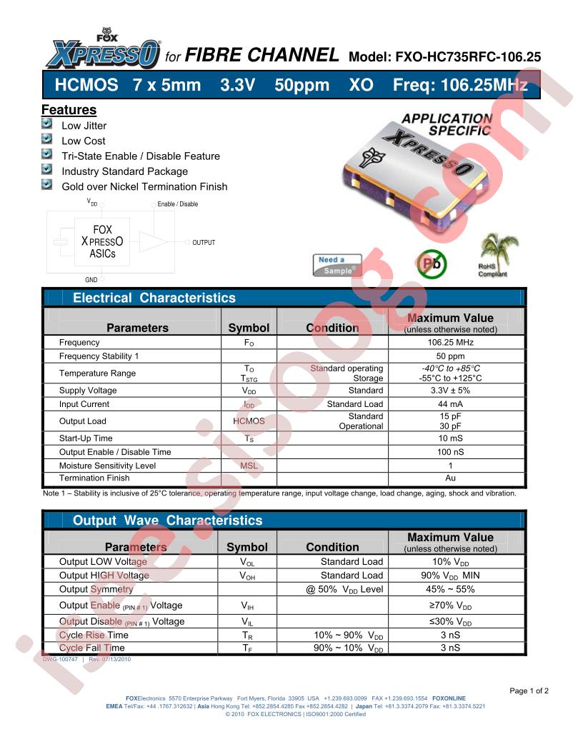 FXO-HC735RFC-10625