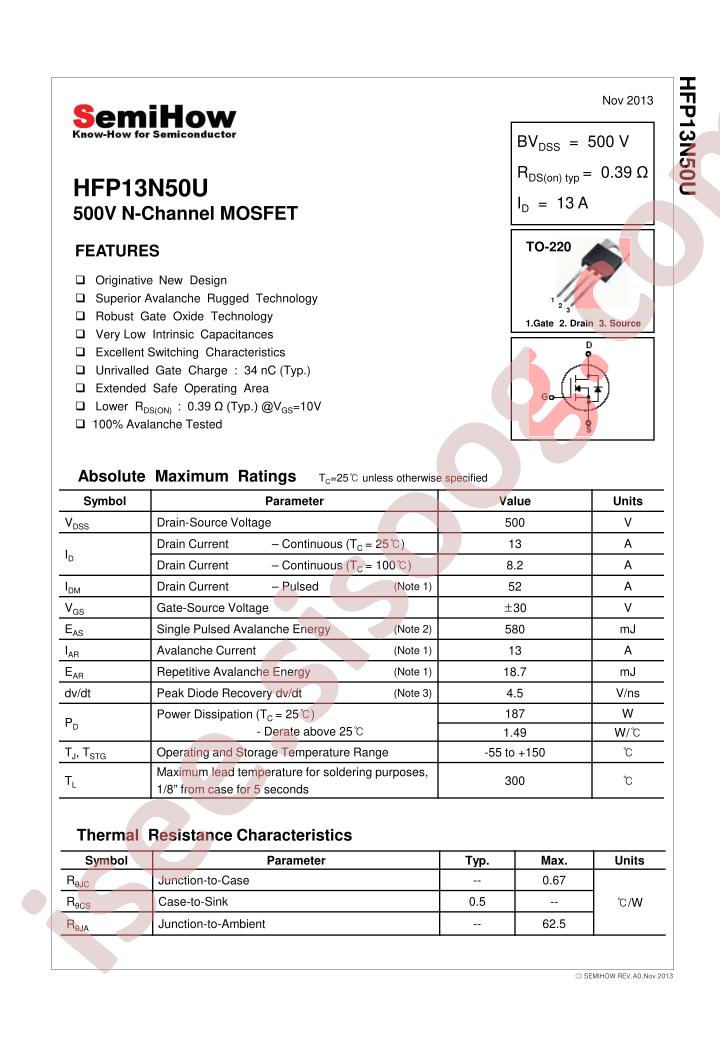 HFP13N50U