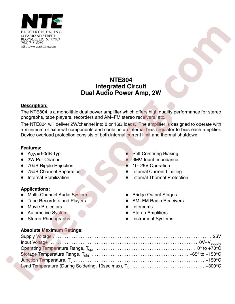 NTE804
