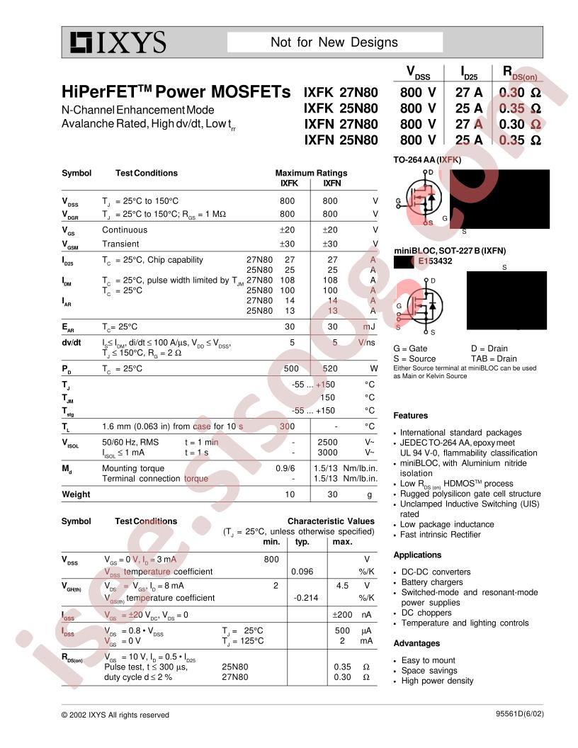 IXFK27N80