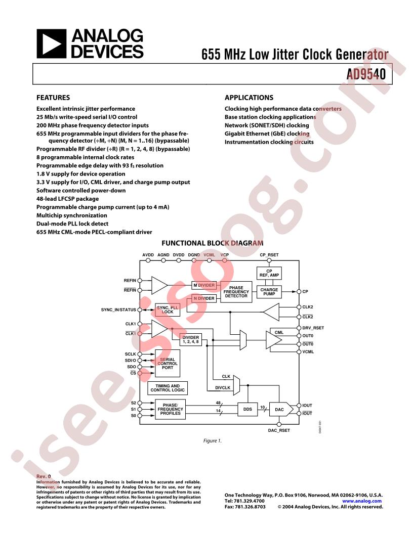 AD9540BCPZ-REEL