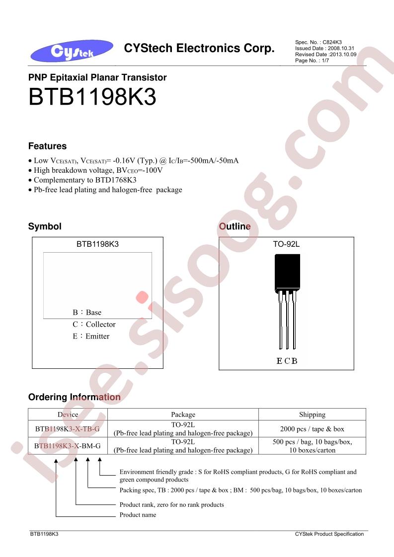 BTB1198K3-X-TB-G