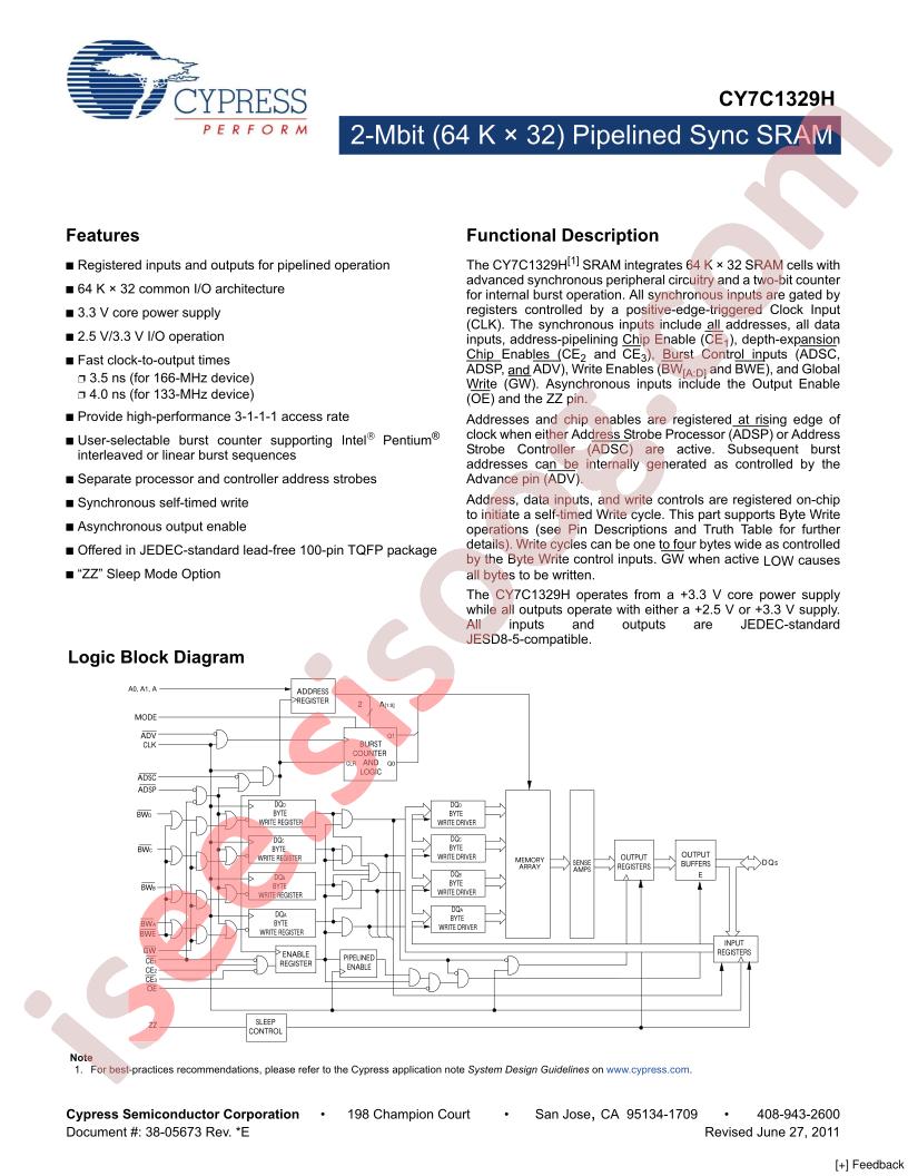 CY7C1329H-133AXC