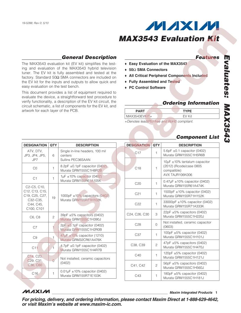 MAX3543EVKIT