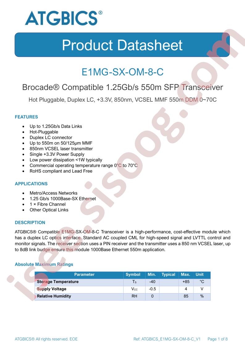 E1MG-SX-OM-8-C
