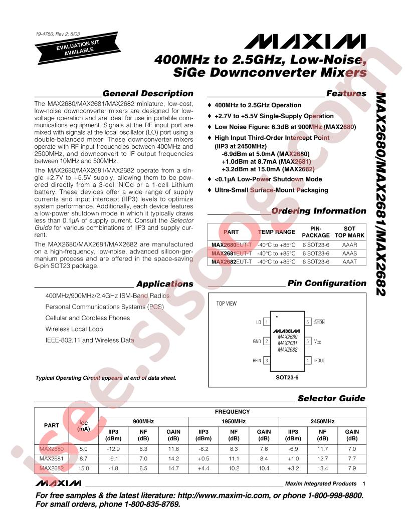 MAX2682EUT-T