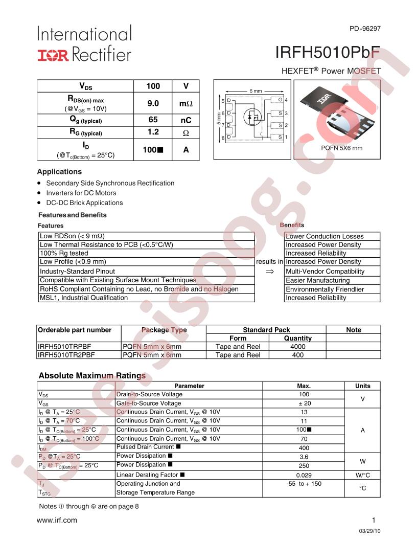 IRFH5010PBF