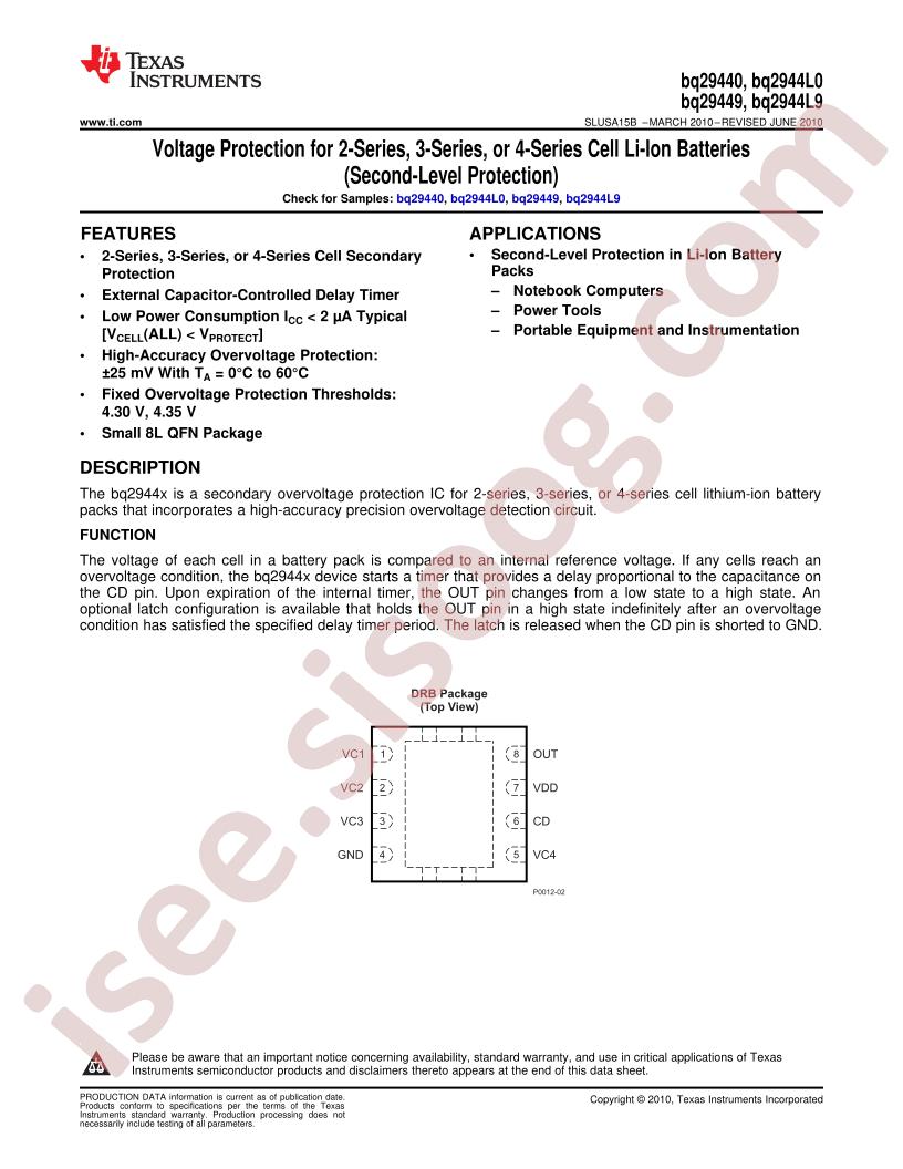 BQ29440DRBR