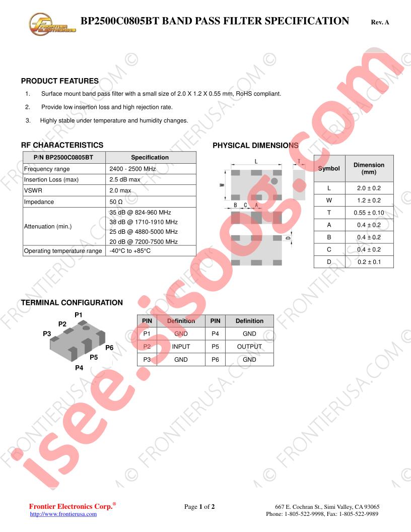 BP2500C0805BT