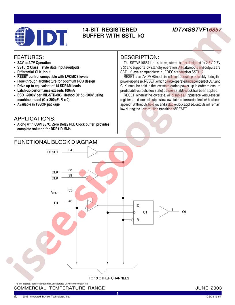 IDT74SSTVF16857PA