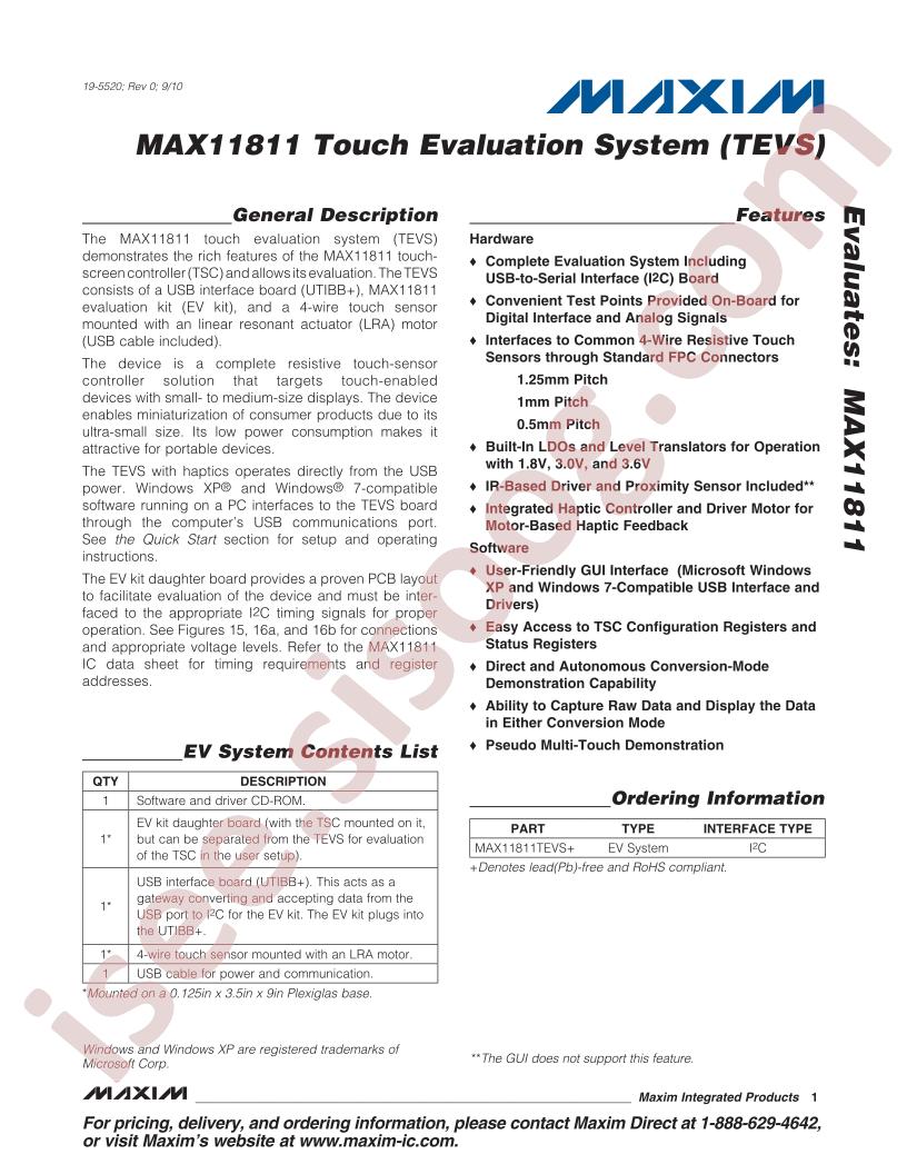 MAX11811TEVS