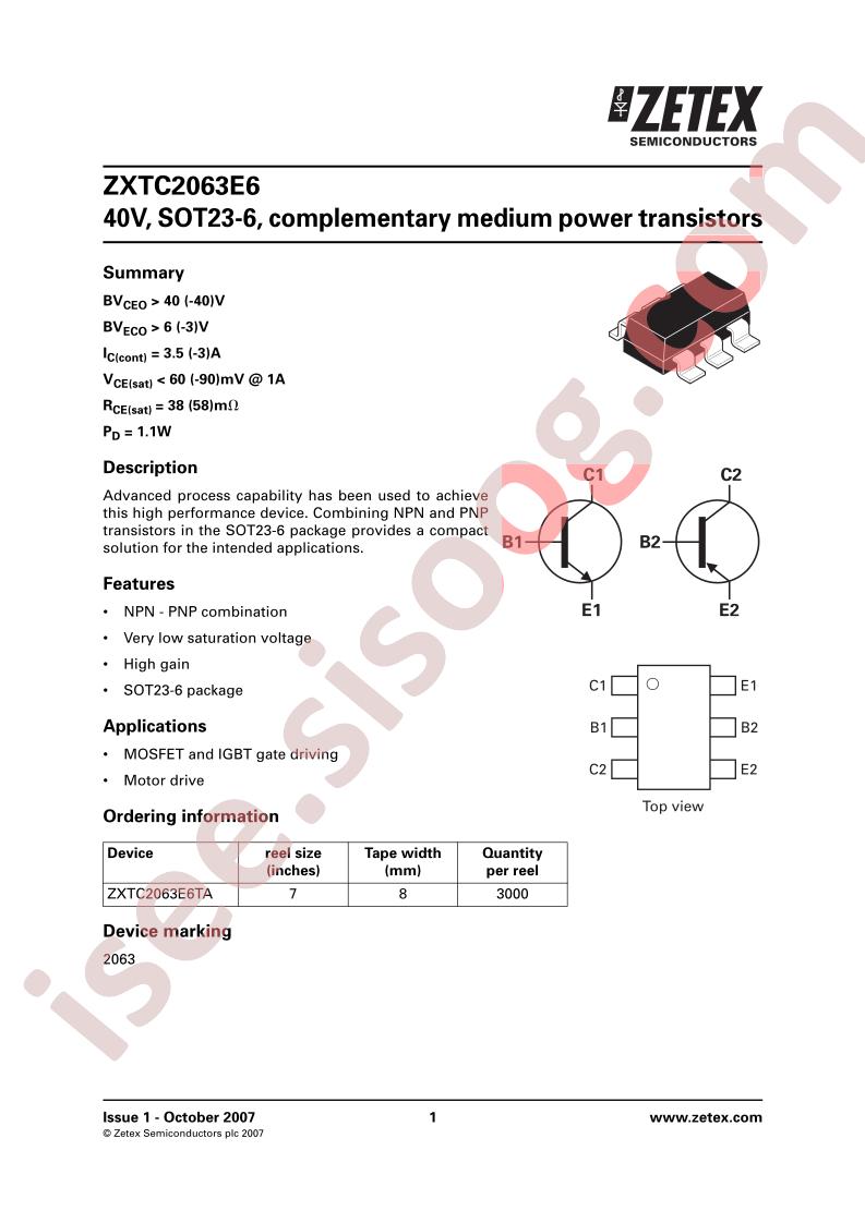 ZXTC2063E6