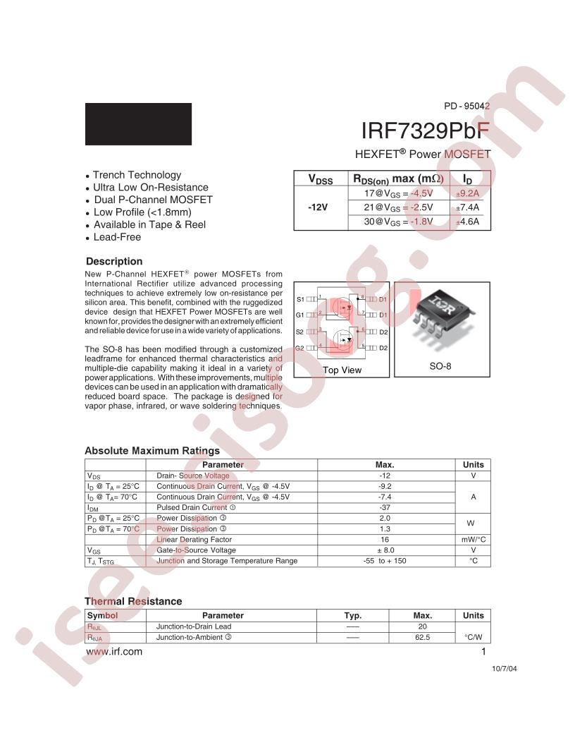 IRF7329PBF