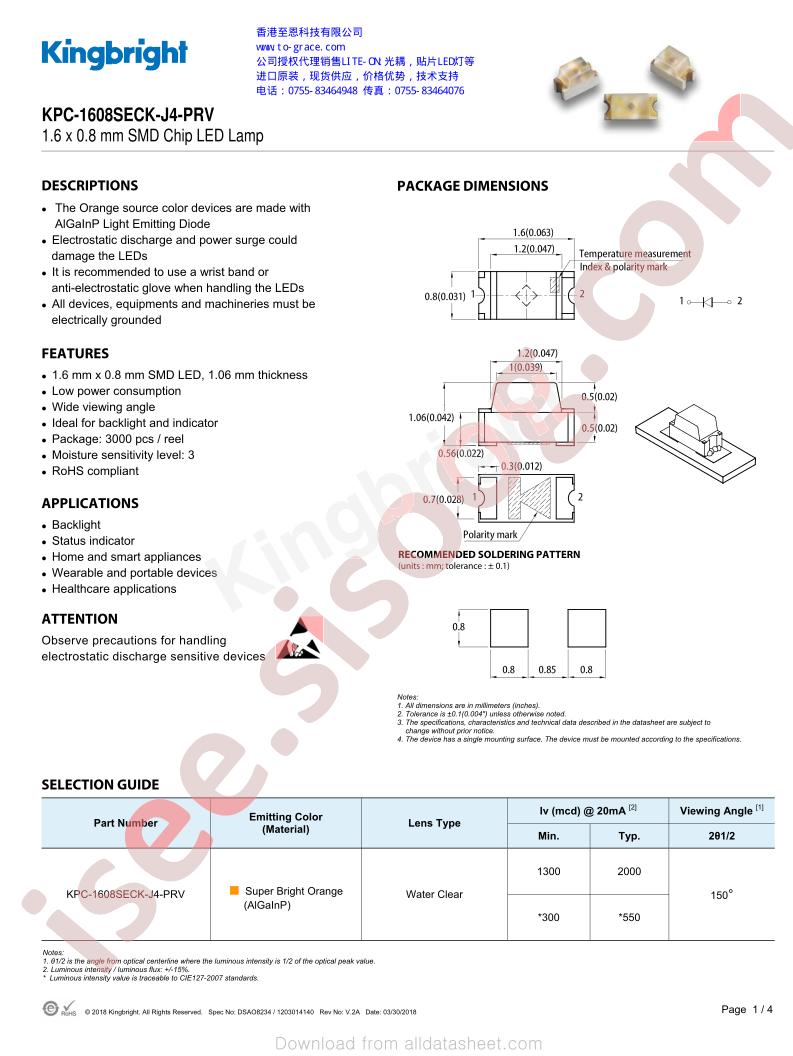 KPC-1608SECK-J4-PRV