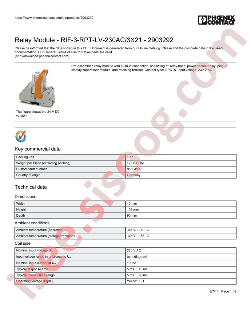 RIF-3-RPT-LV-230AC