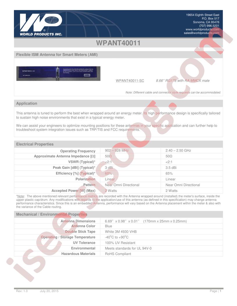 WPANT40011