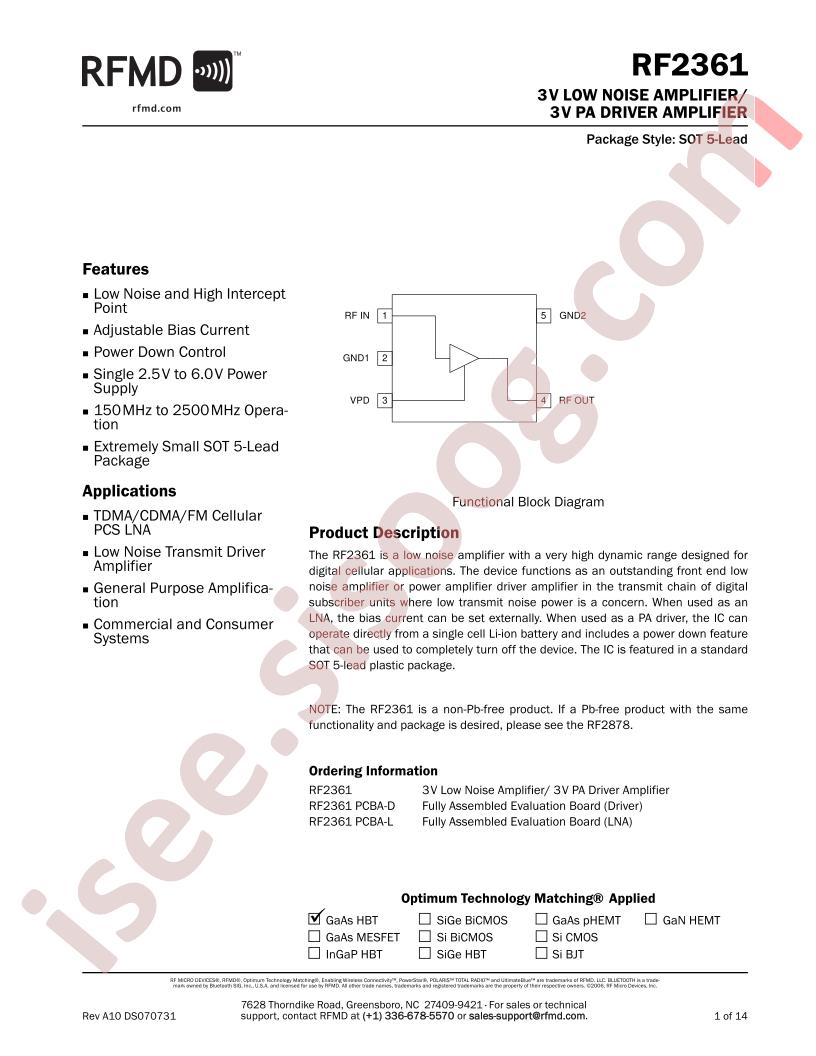 RF2361PCBA-D