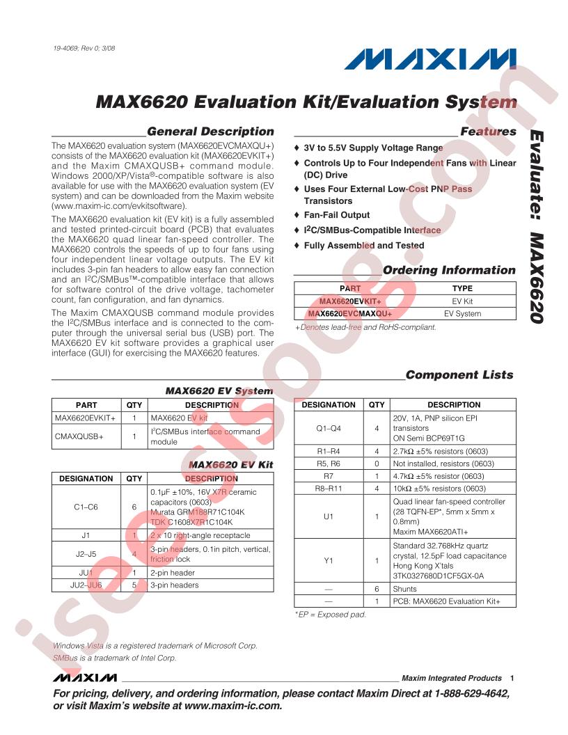 MAX6620EVCMAXQU
