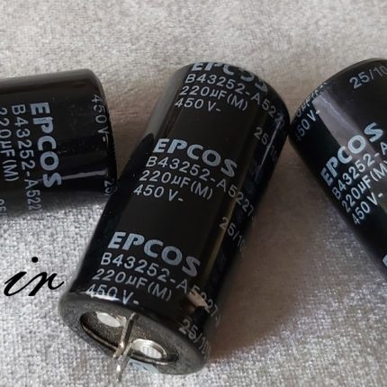خازن 220 میکرو فاراد 450 ولت EPCOS ساخت TDK ژاپن سری B43252طول عمر بالا