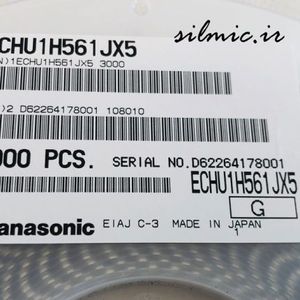 خازن 560 پیکو فاراد 50 ولت Panasonic سایز 0805 نوع pps با دمای کاری 125 درجه