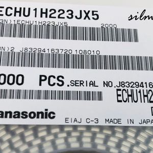 خازن 22 نانو فاراد 50 ولت Panasonic سایز 1210 نوع pps با دمای کاری 125 درجه