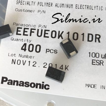 خازن پلیمر جامد 330 میکرو فاراد 3.15 ولت Panasonic سری LX از نوع SP-CAP