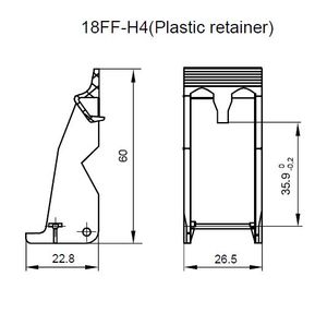 نگهدارنده رله 18FF-H4 بر روی سوکت رله 18FF