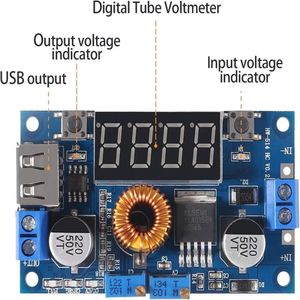 ماژول کاهنده 5 آمپر XL4015E با نمایشگر و USB