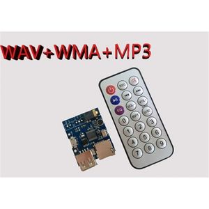 ماژول MP3 decoding با قابلیت WAV WMA به همراه ریموت مادون قرمز USB و میکروفن