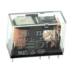 رله 16A – 24V شیشه ای 8 پایه تک کنتاکت مارک TIANBO